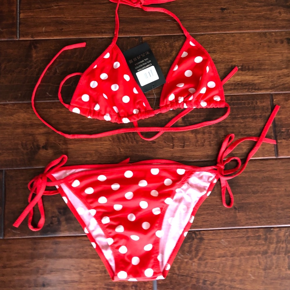 NWT Small Polka Dot Bikini - Red